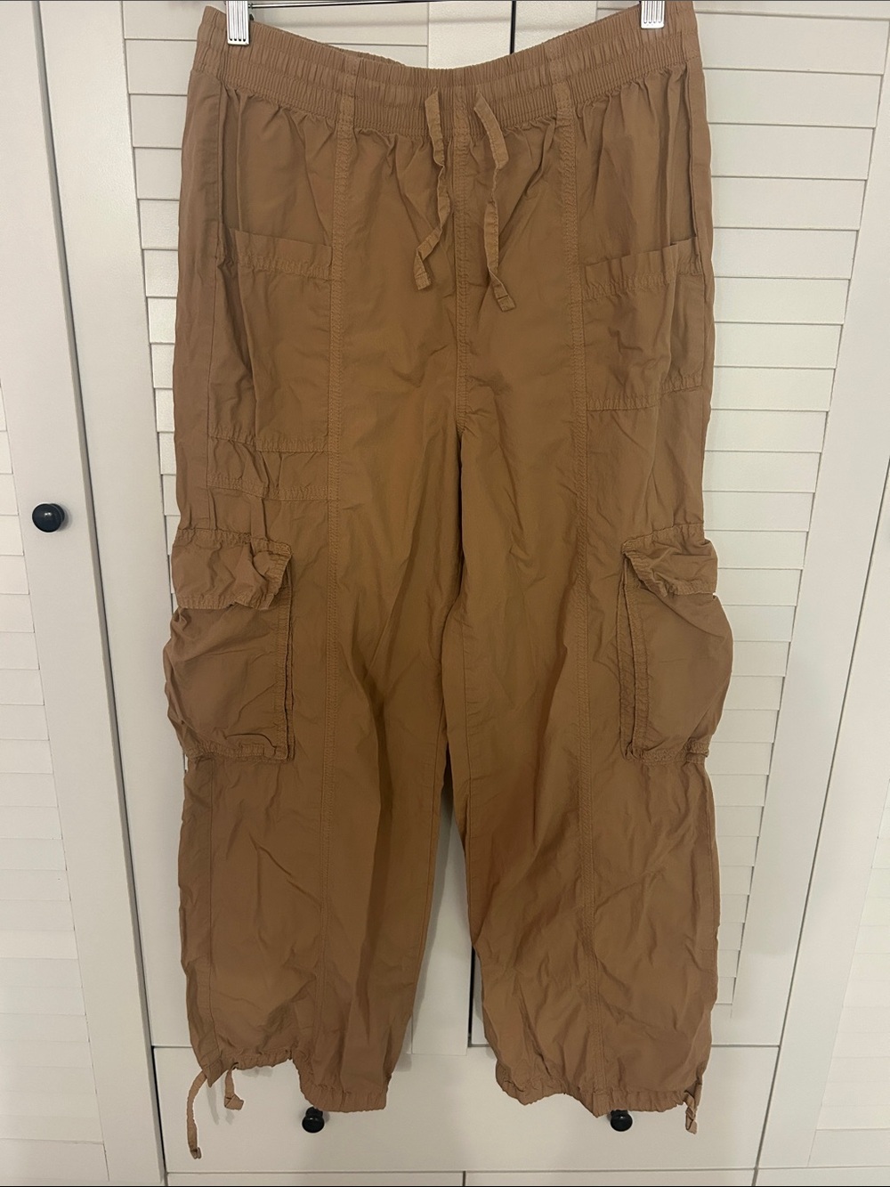 aerie Tan Cargo Drawstring Utility Pants